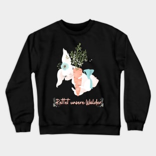 Hase Möhre Wald Retten Prinzessin Blumen Süß Crewneck Sweatshirt